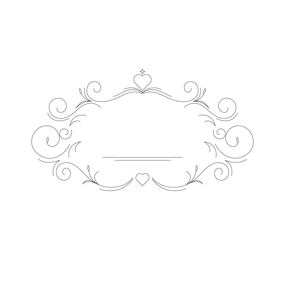 elegant linjär ram, modern monogram mall. attrapp för utskrift bröllop kort och inbjudningar. vektor illustration.