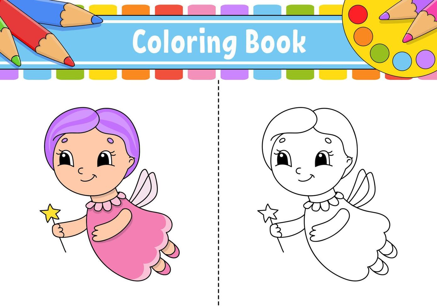 Malvorlagen für Kinder. Zeichentrickfigur. schwarze Kontursilhouette. isoliert auf weißem Hintergrund. Vektor-Illustration. vektor