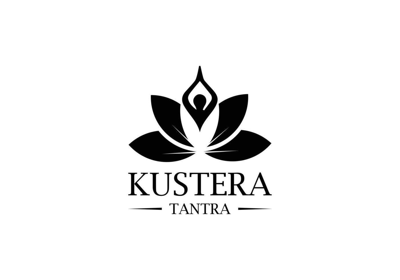 Kustera abstraktes Yoga-Lotusblumen-Emblem-Logo-Design vektor