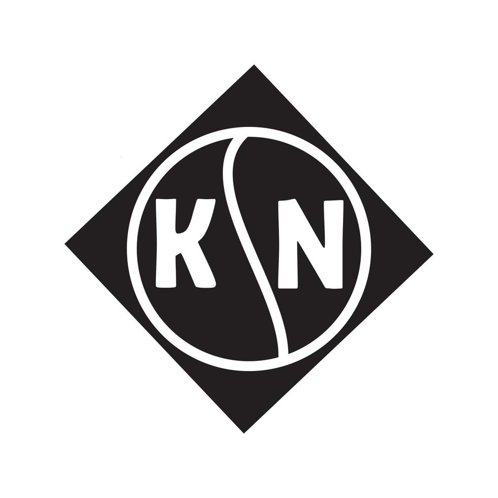 kn-Buchstaben-Logo-Design.kn kreatives anfängliches kn-Buchstaben-Logo-Design. k kreative Initialen schreiben Logo-Konzept. k-Briefgestaltung. vektor