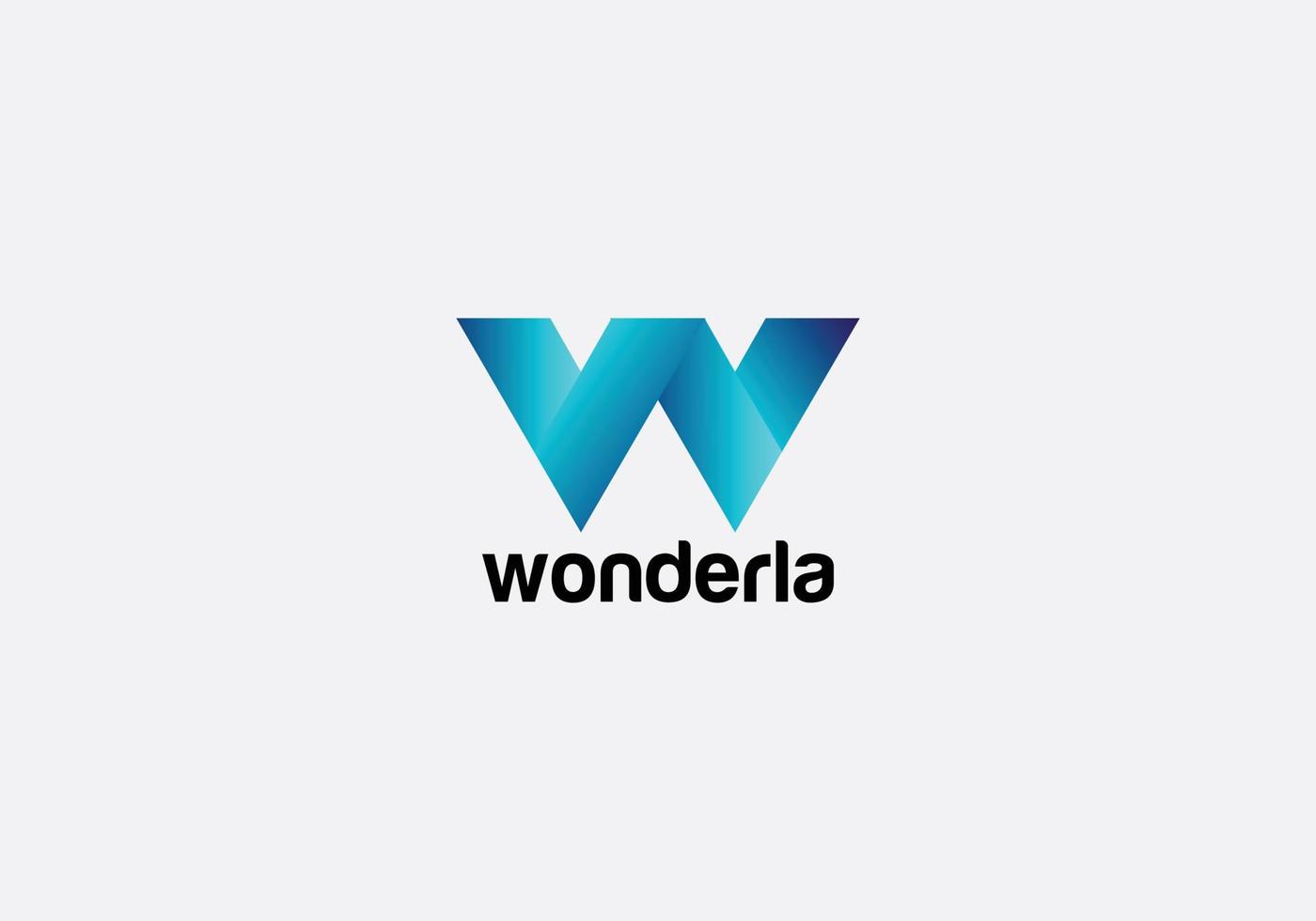 wonderla abstrakter w-buchstabe anfängliche moderne minimalistische logo-design-vorlage vektor