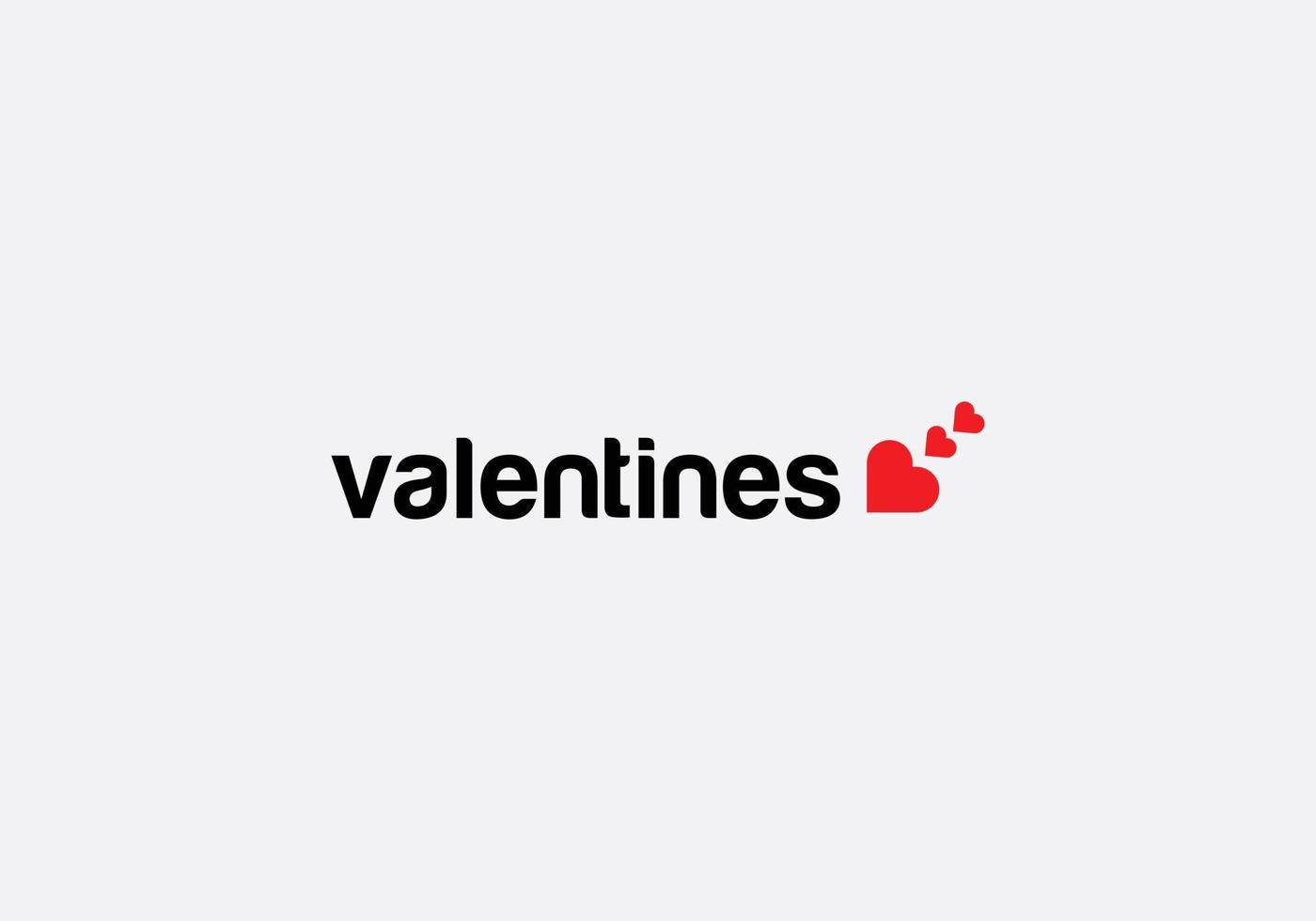 abstraktes valentinstag-typografie-emblem-logo-design vektor