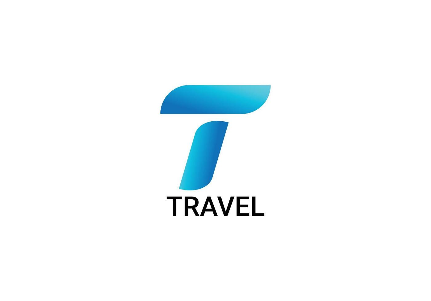 abstrakte t-Buchstaben-Reise moderne Logo-Design-Vorlage vektor