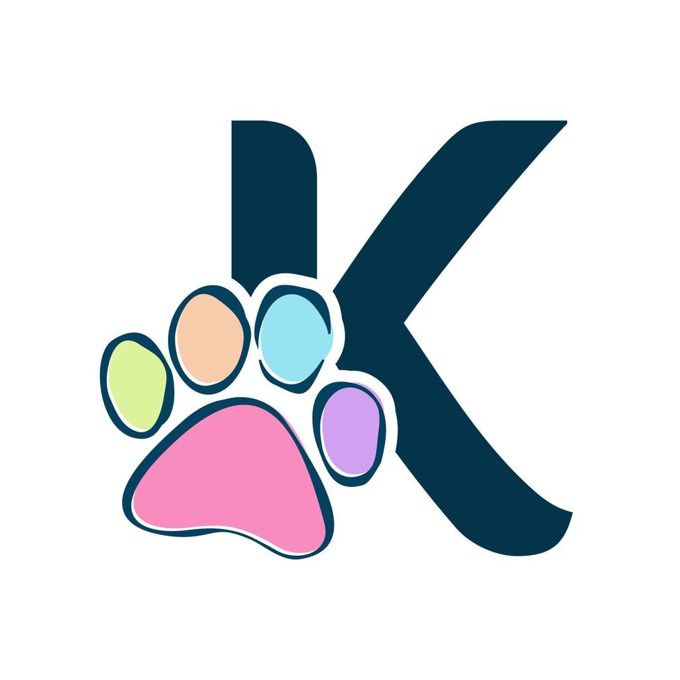 anfängliches K-Pfoten-Logo vektor
