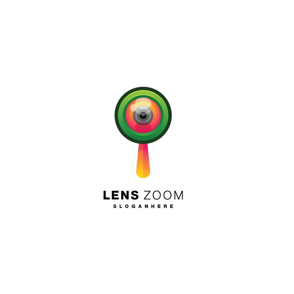 Linse Augen Logo Design Vektor Farbvorlage