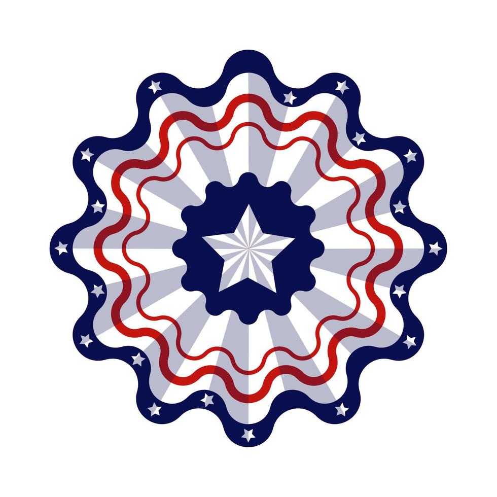 amerikanische Flagge in Rosette vektor