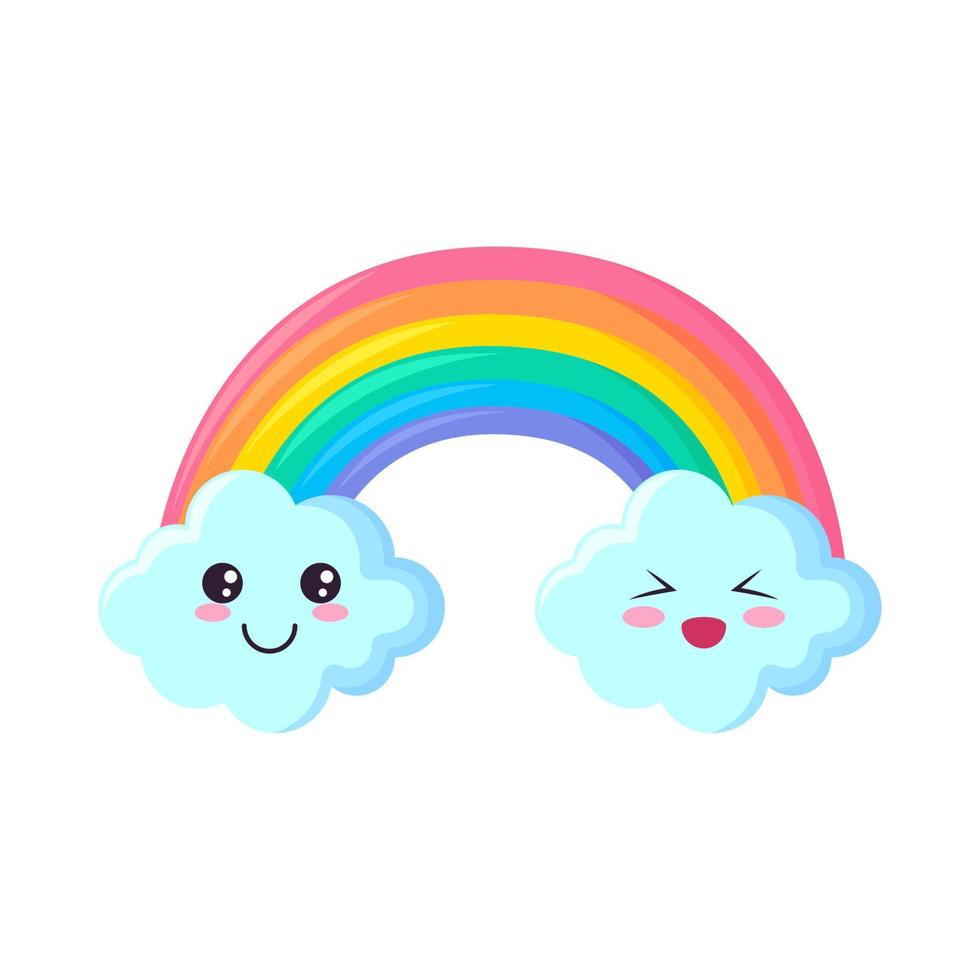 Regenbogen kawaii Himmel vektor