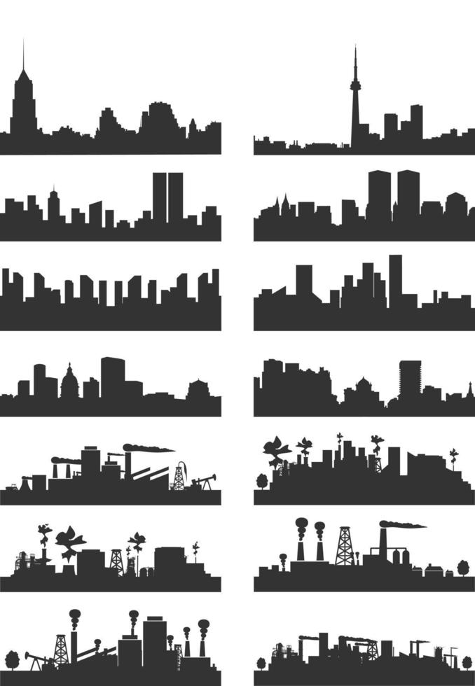 samling av stad landskap. en vektor illustration