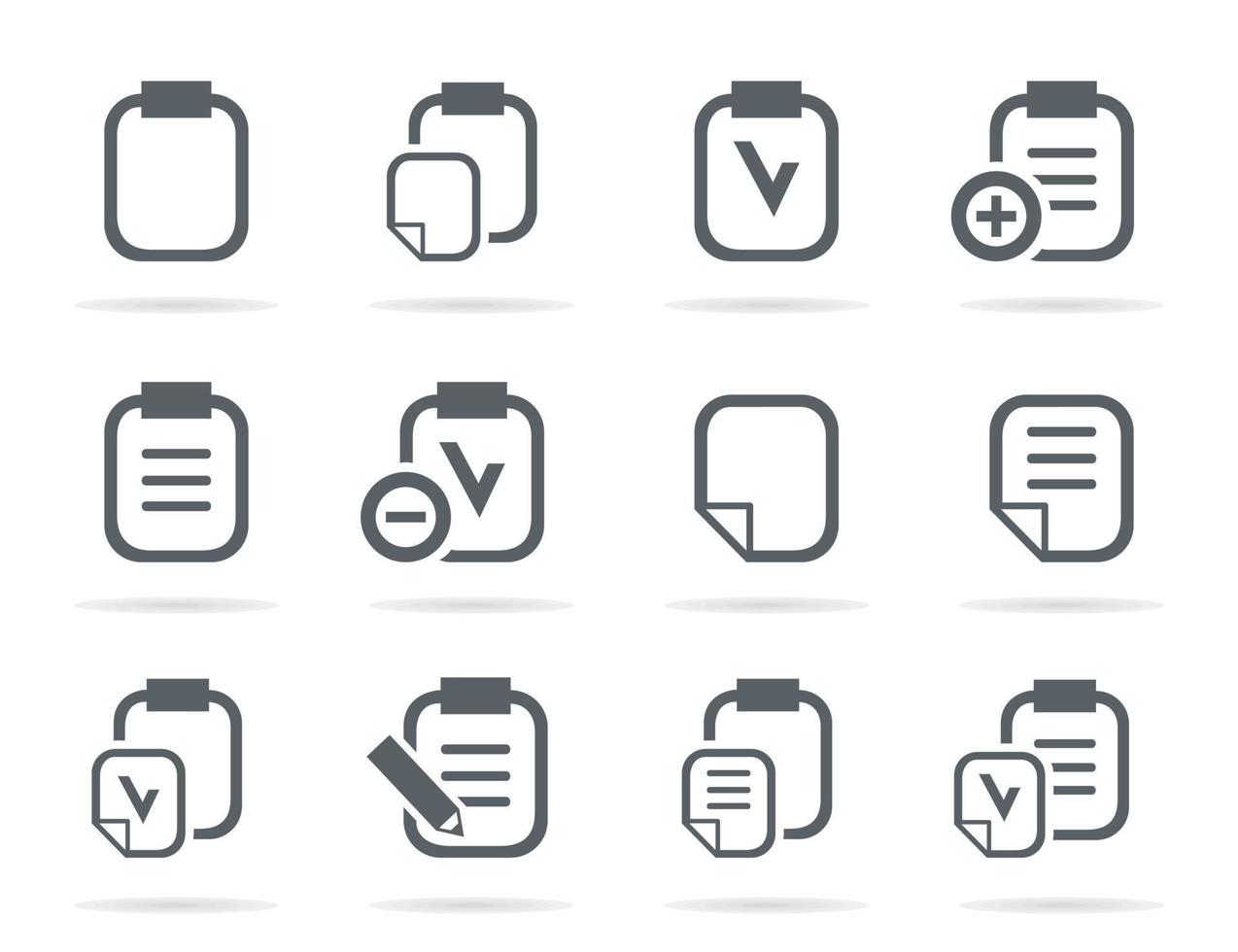 uppsättning av ikoner av filer. en vektor illustration