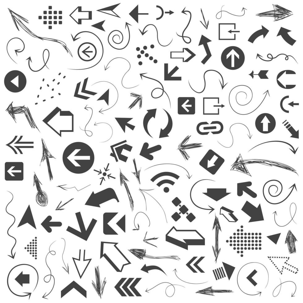 Reihe von Symbolen eines Pfeils für das Design-Internet vektor