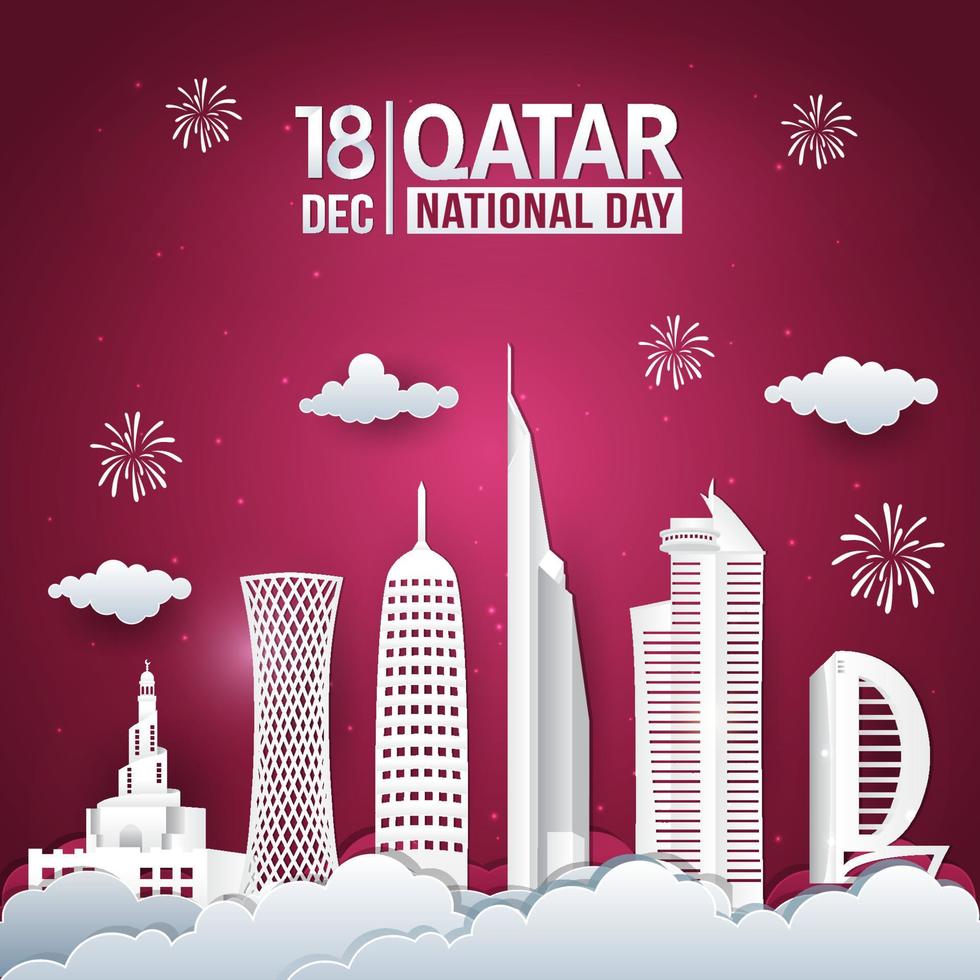 vektor illustration av 18: e december qatar nationell dag
