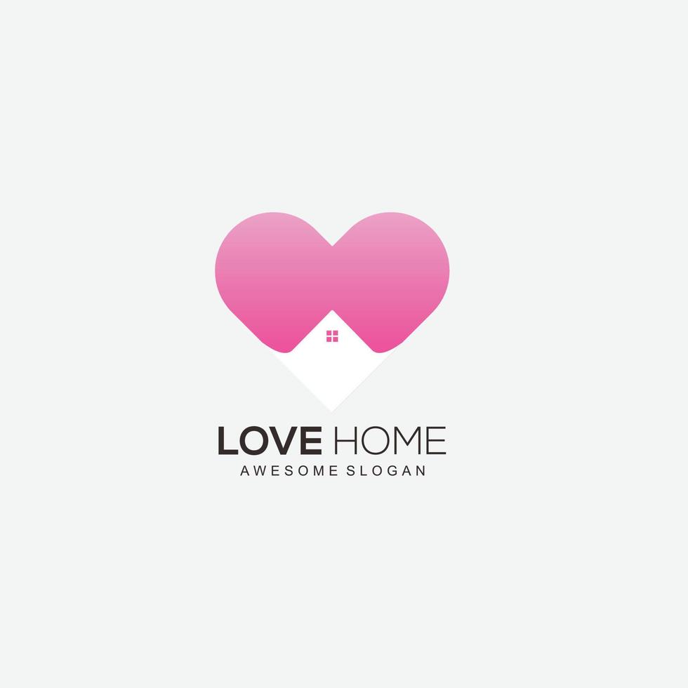 Liebe Home Design Logo Premium Farbverlauf Symbol vektor