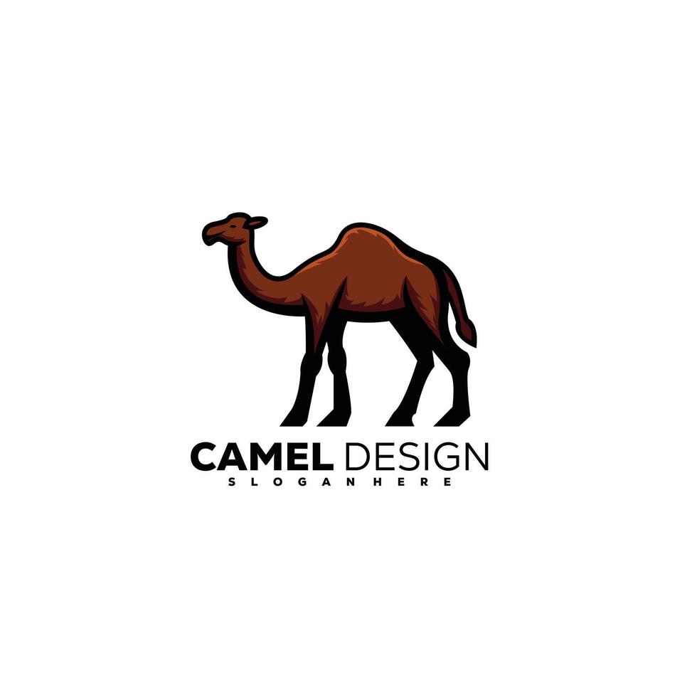 kamel design maskottchen logo illustration vorlage symbol vektor