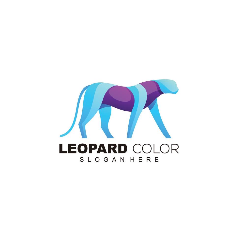 leopard logotyp färgrik design premie ikon vektor