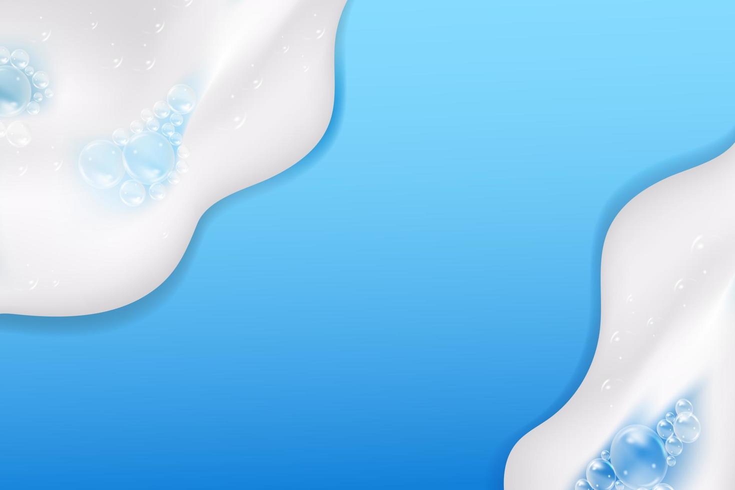 Bad blauer Schaum isoliert auf hellem Hintergrund. Shampoo-Blasen-Textur. Shampoo- und Badeschaum-Vektorillustration. vektor