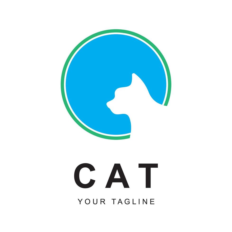 Cat-Logo-Vektor mit Slogan-Vorlage vektor