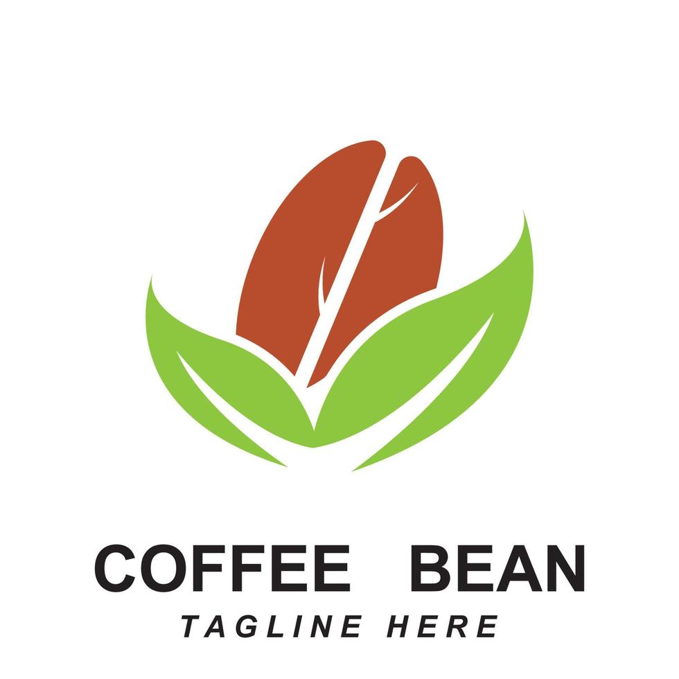 Kaffeebohne-Logo-Vektor mit Slogan-Vorlage vektor