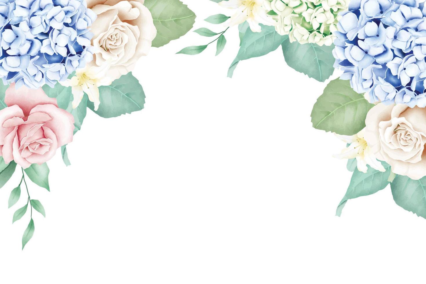 schöner Blumenhortensien-Aquarellhintergrund vektor
