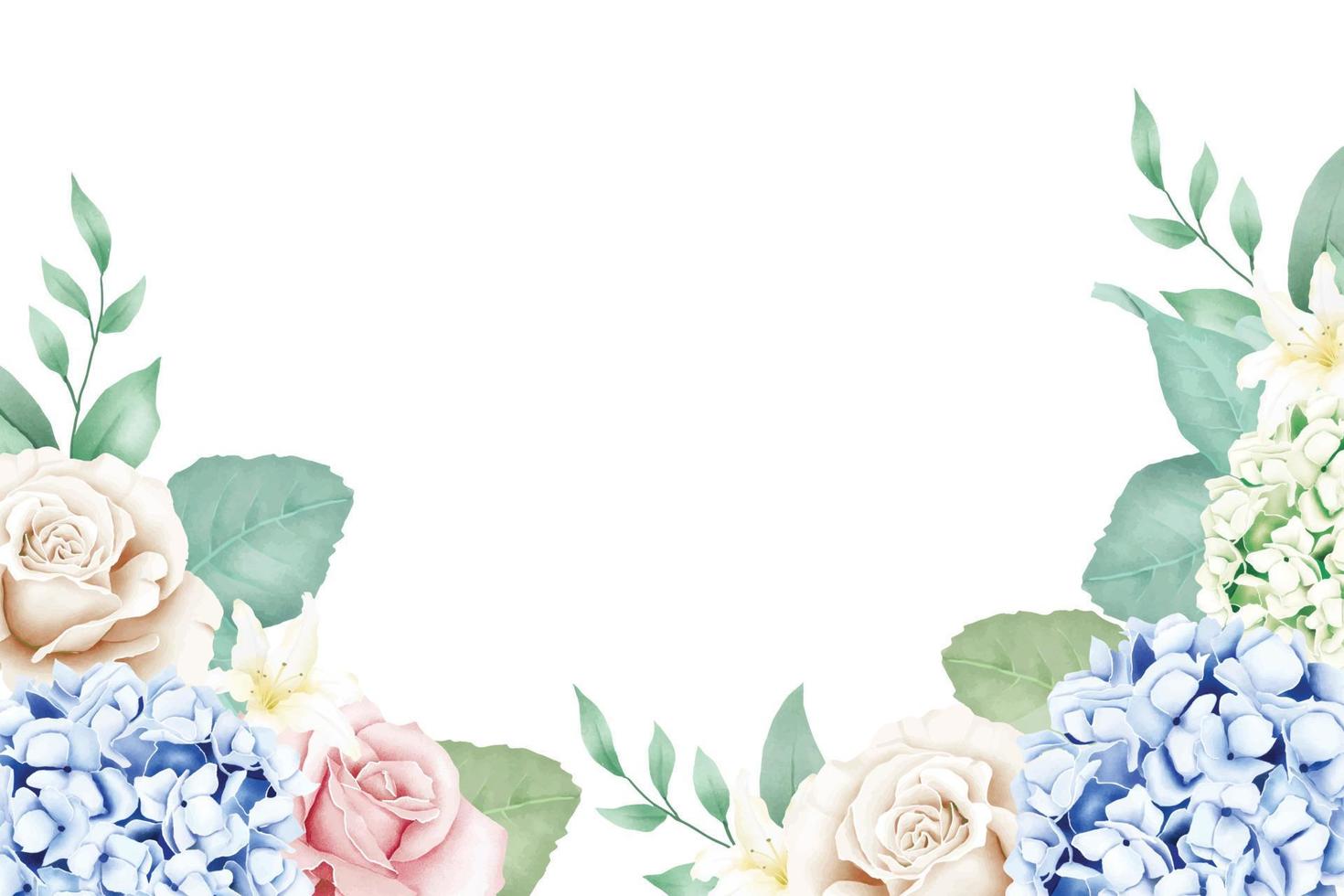 eleganter Blumenhortensien-Aquarellhintergrund vektor