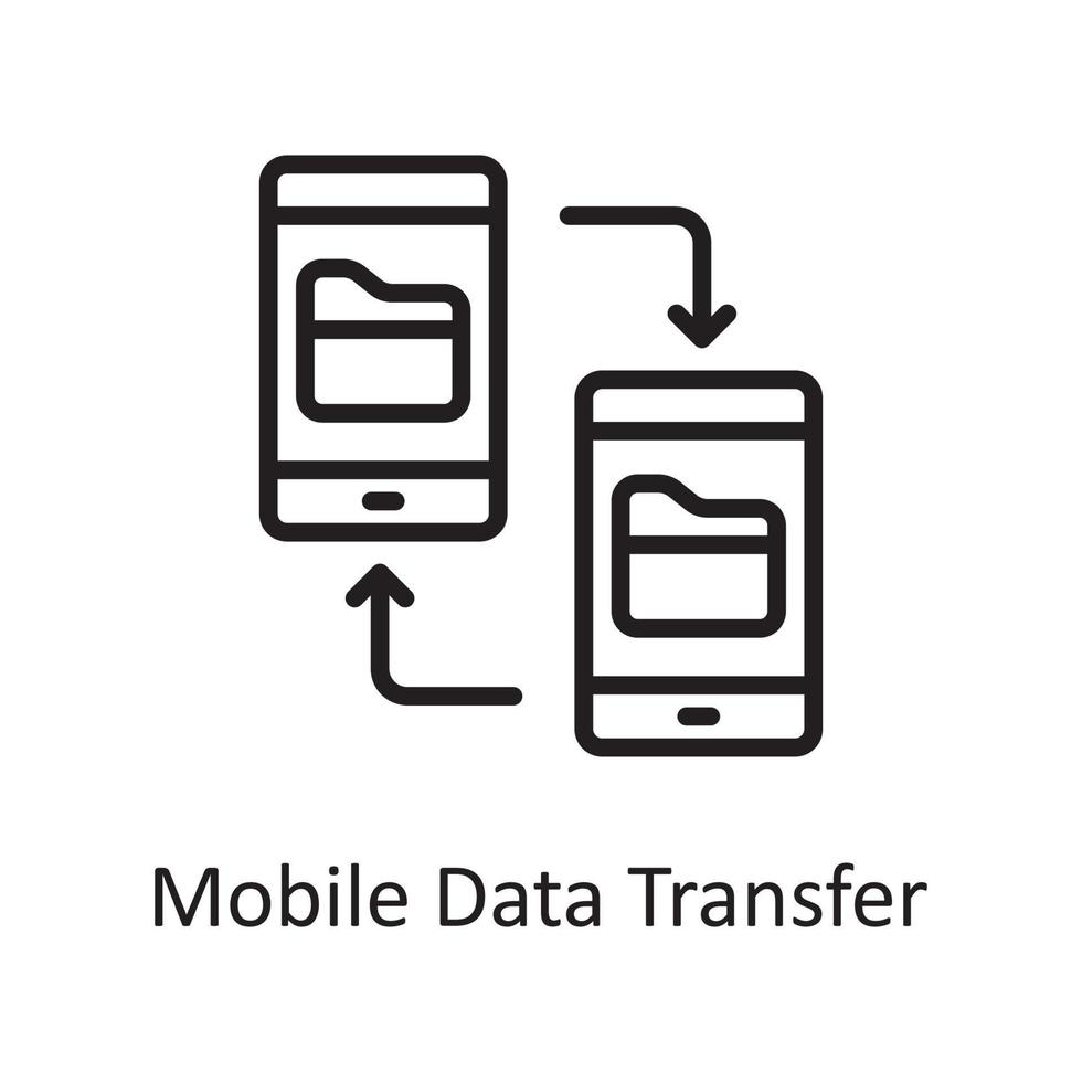 mobile datenübertragung skizzieren symbol design illustration. Symbol für Webhosting und Cloud-Dienste auf Datei mit weißem Hintergrund eps 10 vektor