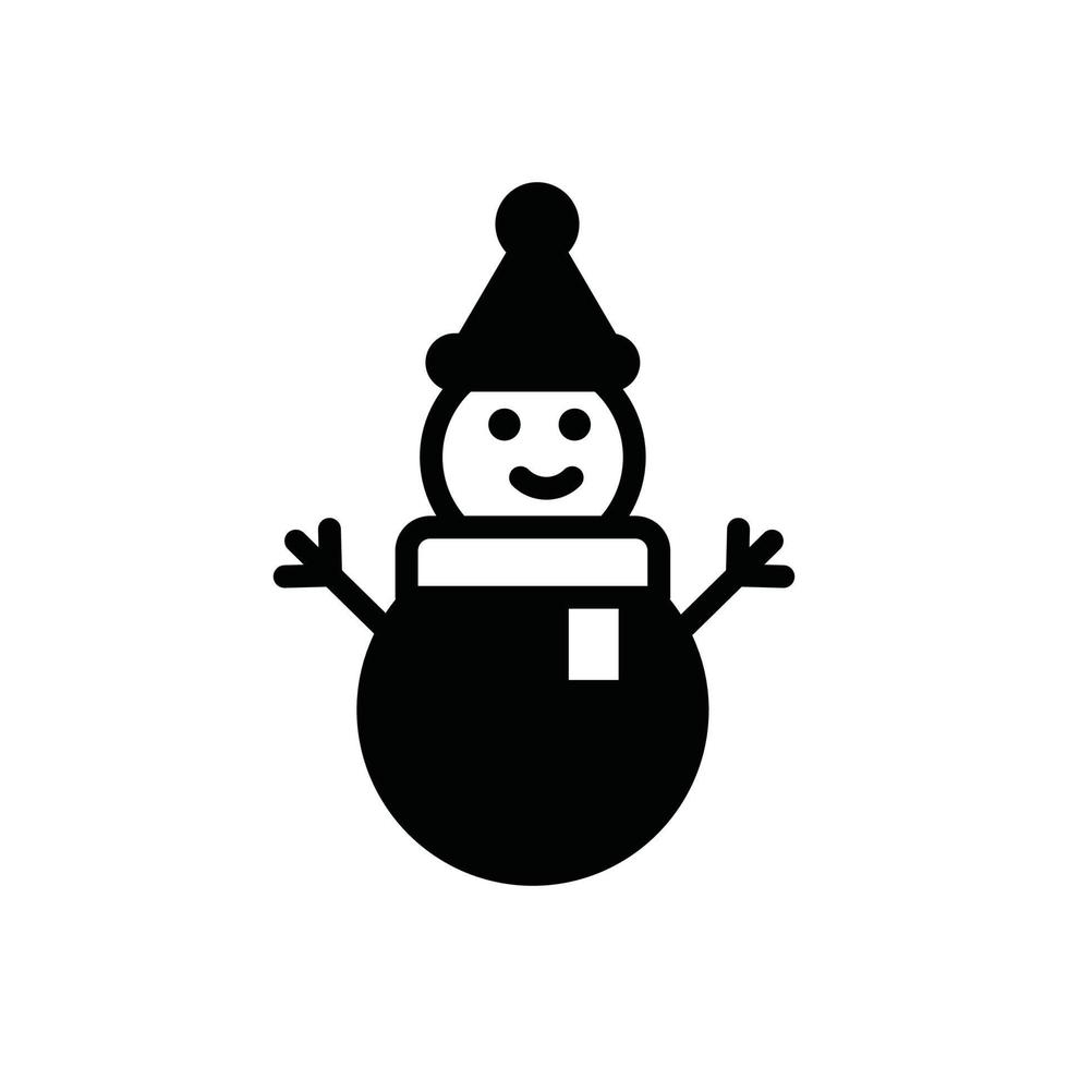 Schneemann-Vektor-Symbol Weihnachten solide Stil Illustration. Folge 10 vektor