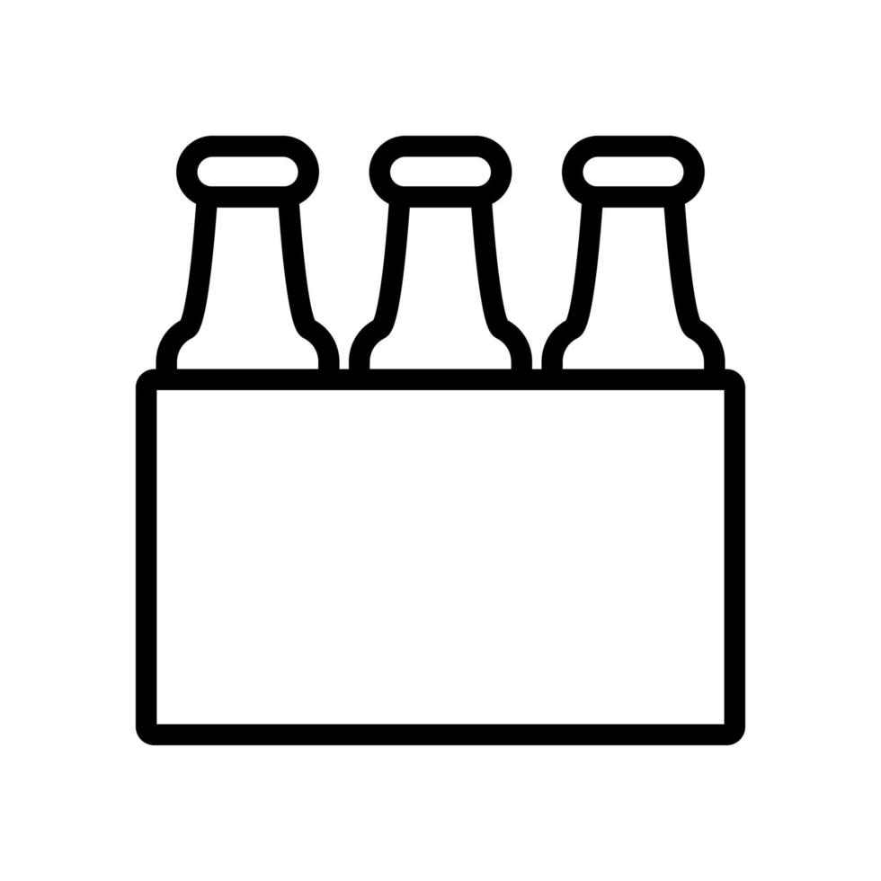Bierpackung Symbolzeile isoliert auf weißem Hintergrund. schwarzes, flaches, dünnes Symbol im modernen Umrissstil. Lineares Symbol und bearbeitbarer Strich. einfache und pixelgenaue strichvektorillustration vektor