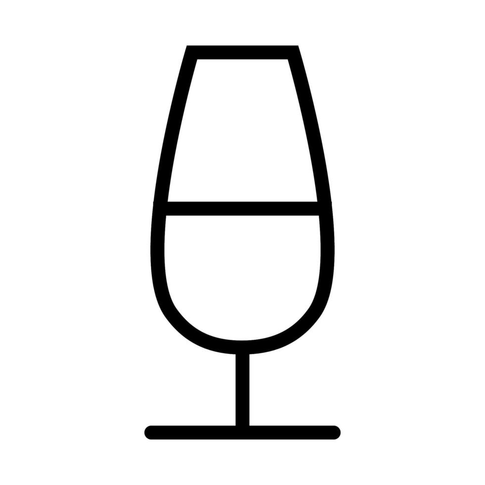 Sektglas-Symbollinie isoliert auf weißem Hintergrund. schwarzes, flaches, dünnes Symbol im modernen Umrissstil. Lineares Symbol und bearbeitbarer Strich. einfache und pixelgenaue strichvektorillustration vektor