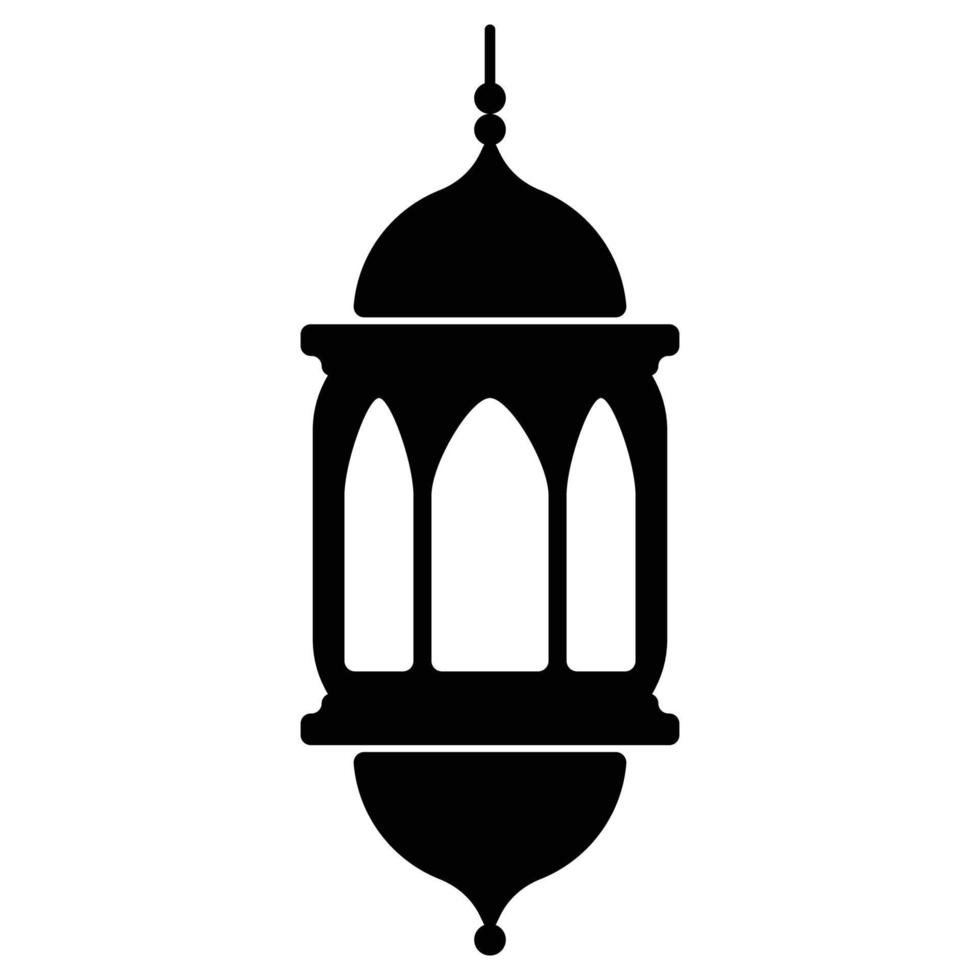ramadan lykta fast svart ikon vektor