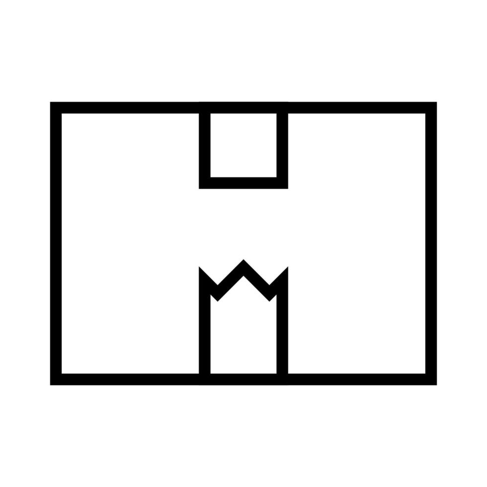Lieferbox Symbolzeile isoliert auf weißem Hintergrund. schwarzes, flaches, dünnes Symbol im modernen Umrissstil. Lineares Symbol und bearbeitbarer Strich. einfache und pixelgenaue strichvektorillustration vektor