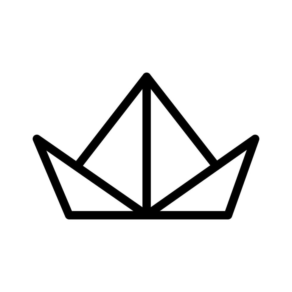 Papierschiff-Symbollinie isoliert auf weißem Hintergrund. schwarzes, flaches, dünnes Symbol im modernen Umrissstil. Lineares Symbol und bearbeitbarer Strich. einfache und pixelgenaue strichvektorillustration vektor