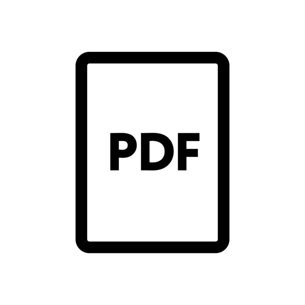pdf fil ikon linje isolerat på vit bakgrund. svart platt tunn ikon på modern översikt stil. linjär symbol och redigerbar stroke. enkel och pixel perfekt stroke vektor illustration.