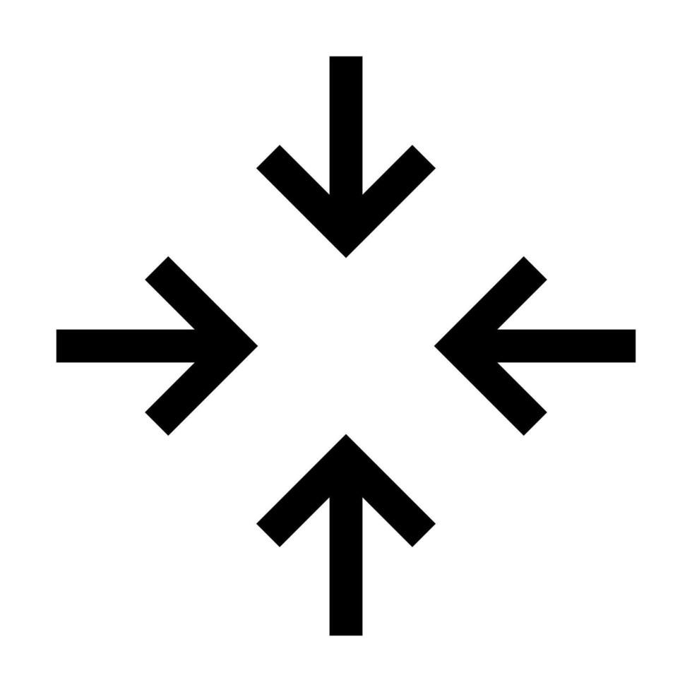 zentrale Richtung Symbollinie isoliert auf weißem Hintergrund. schwarzes, flaches, dünnes Symbol im modernen Umrissstil. Lineares Symbol und bearbeitbarer Strich. einfache und pixelgenaue strichvektorillustration. vektor