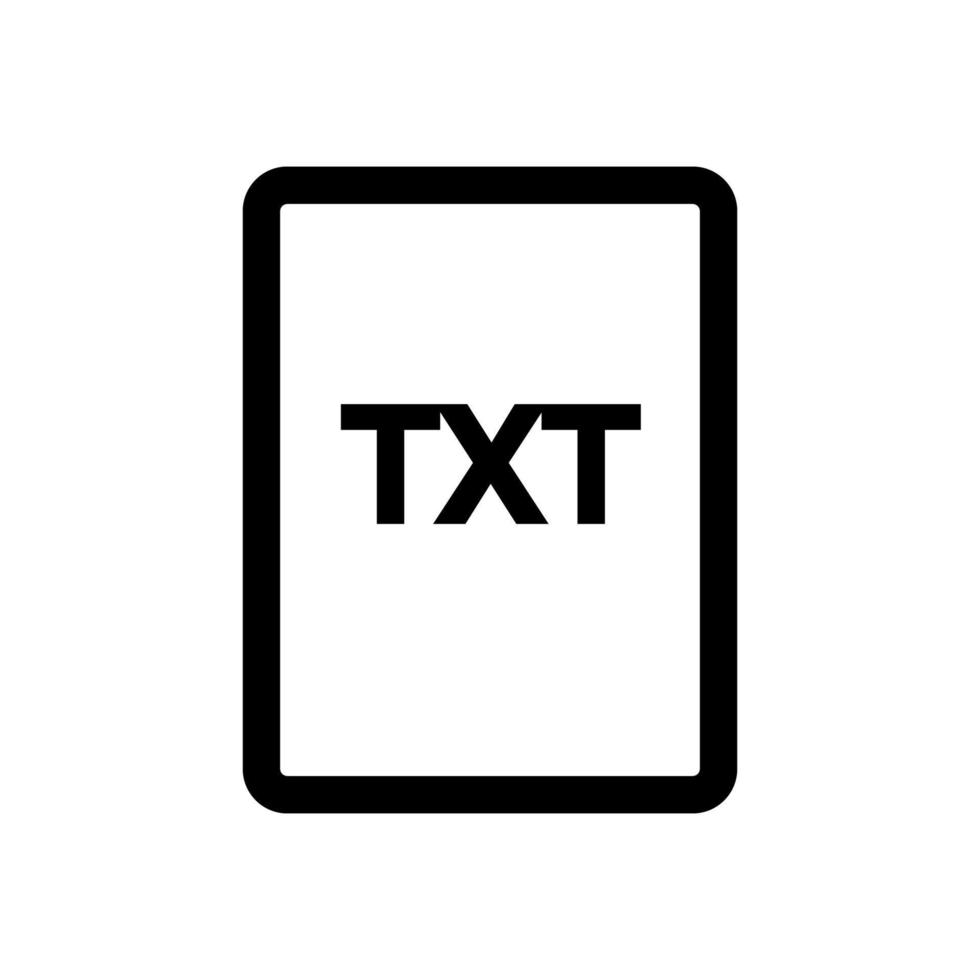 txt-Dateisymbolzeile isoliert auf weißem Hintergrund. schwarzes, flaches, dünnes Symbol im modernen Umrissstil. Lineares Symbol und bearbeitbarer Strich. einfache und pixelgenaue strichvektorillustration. vektor