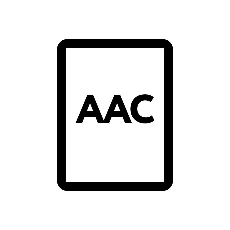 aac fil ikon linje isolerat på vit bakgrund. svart platt tunn ikon på modern översikt stil. linjär symbol och redigerbar stroke. enkel och pixel perfekt stroke vektor illustration.