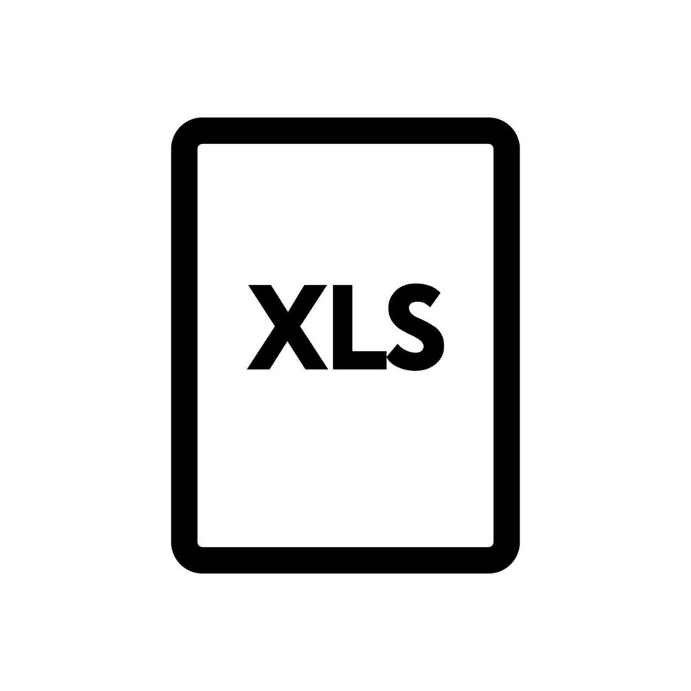 xls fil ikon linje isolerat på vit bakgrund. svart platt tunn ikon på modern översikt stil. linjär symbol och redigerbar stroke. enkel och pixel perfekt stroke vektor illustration.