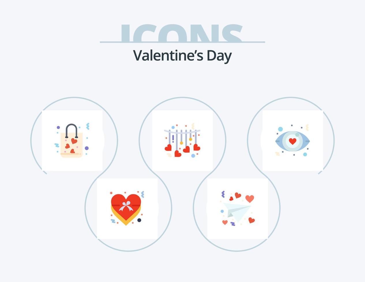 Valentinstag Flat Icon Pack 5 Icon Design. Liebeszeichen. Datierung. Geschenk. Valentinstag. Herz vektor