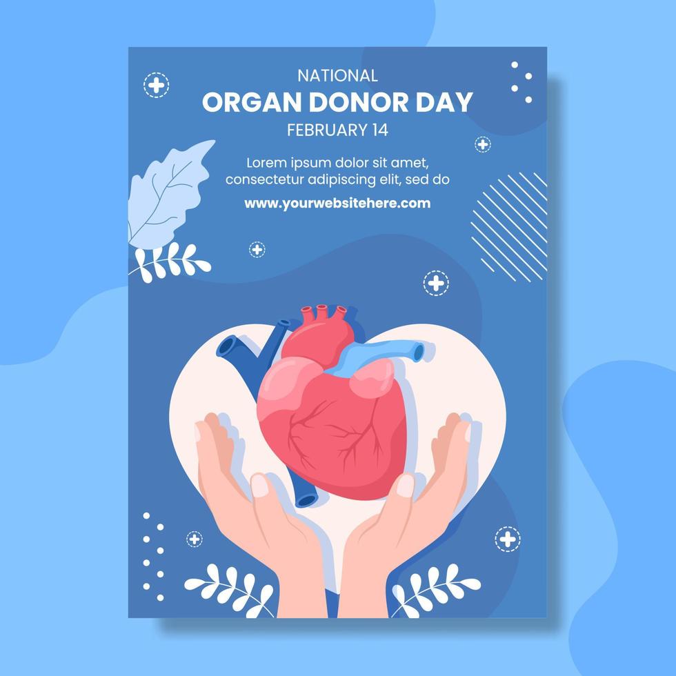värld organ donation dag affisch platt tecknad serie hand dragen bakgrund mallar illustration vektor