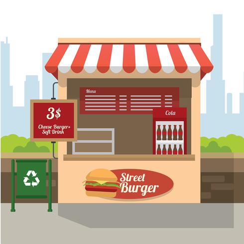 Street Burger Concession Stativ Gratis Vector