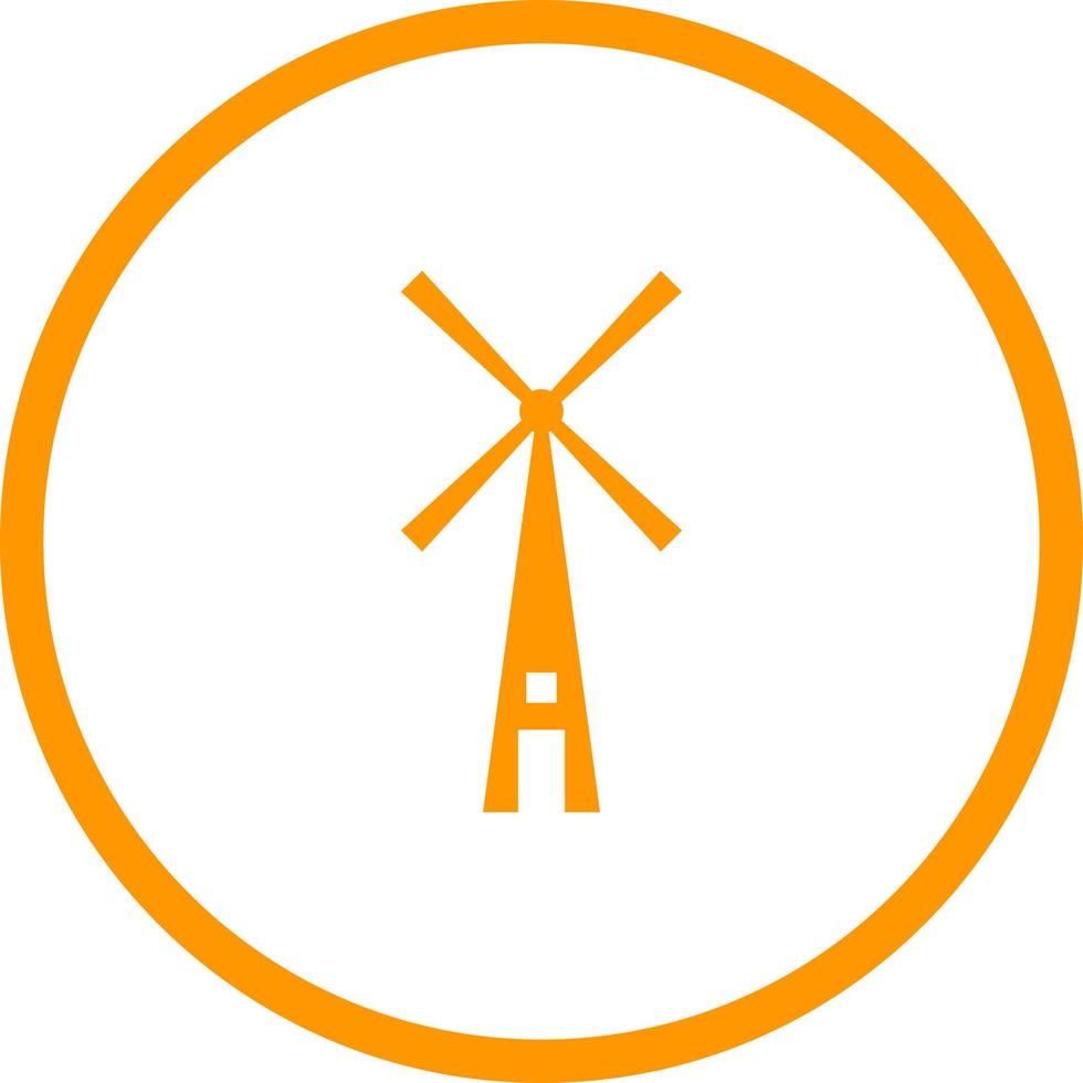 einzigartiges Windmühlen-Vektor-Glyphen-Symbol vektor