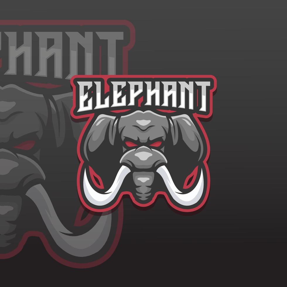 elefant esport maskot logotyp vektor