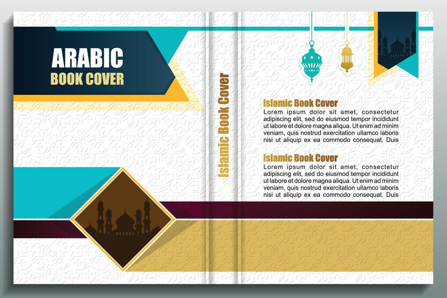 arabicum islamic stil bok omslag design vektor