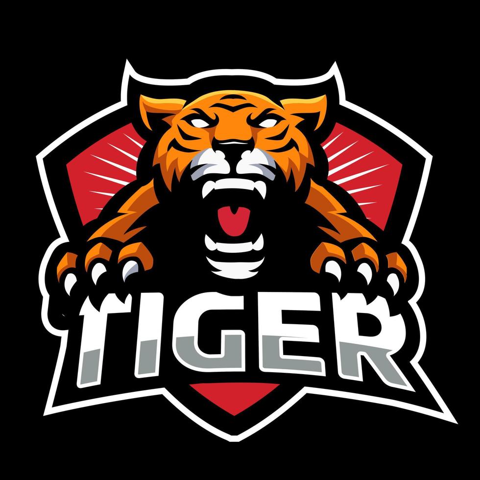 tiger head esport-logotypspel vektor