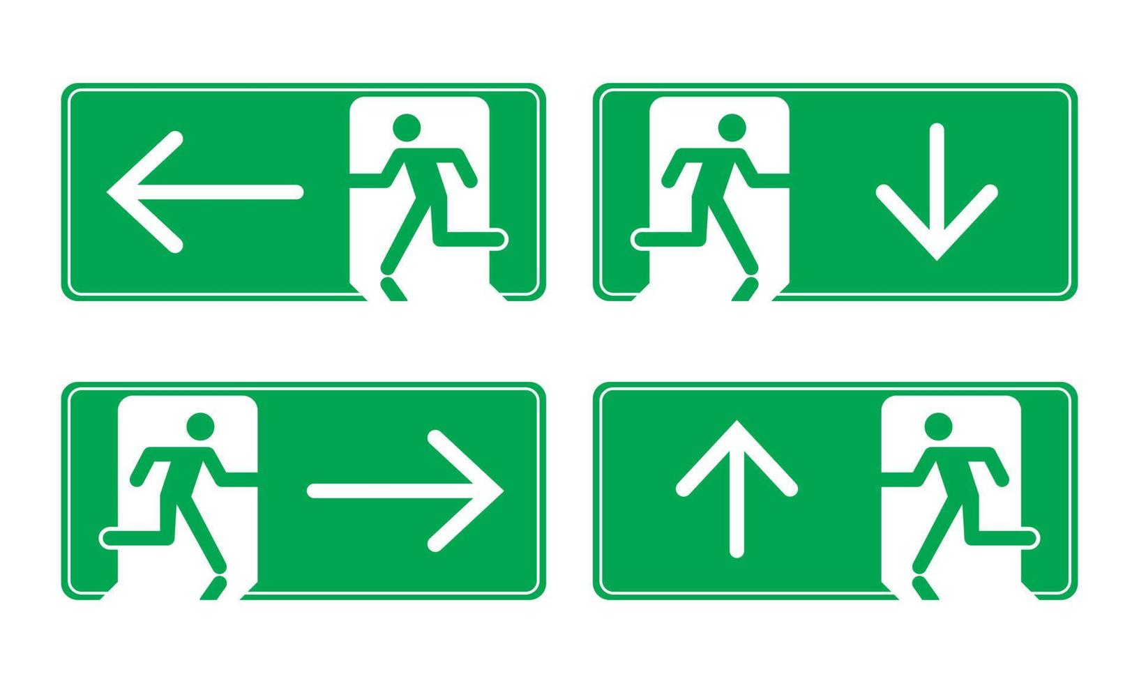 grön utgång nödsituation tecken. vektor illustration