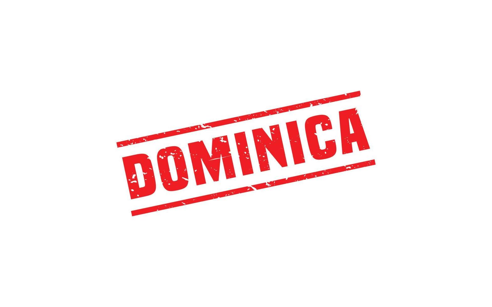 dominica stämpel sudd med grunge stil på vit bakgrund vektor