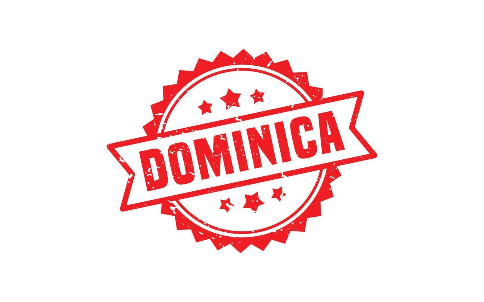 dominica stämpel sudd med grunge stil på vit bakgrund vektor