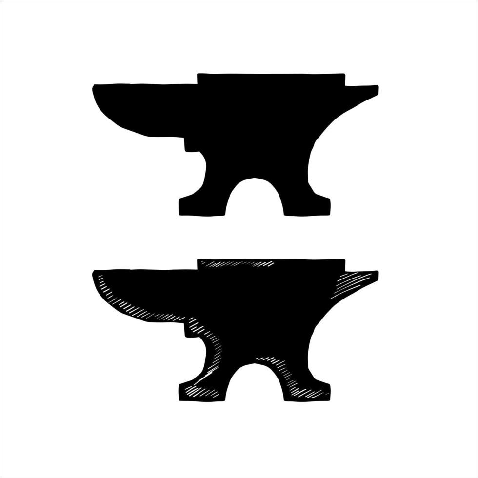 smed städ. symbol av arbete i förfalska. smide och tillverkning av stål. platt tecknad serie illustration vektor