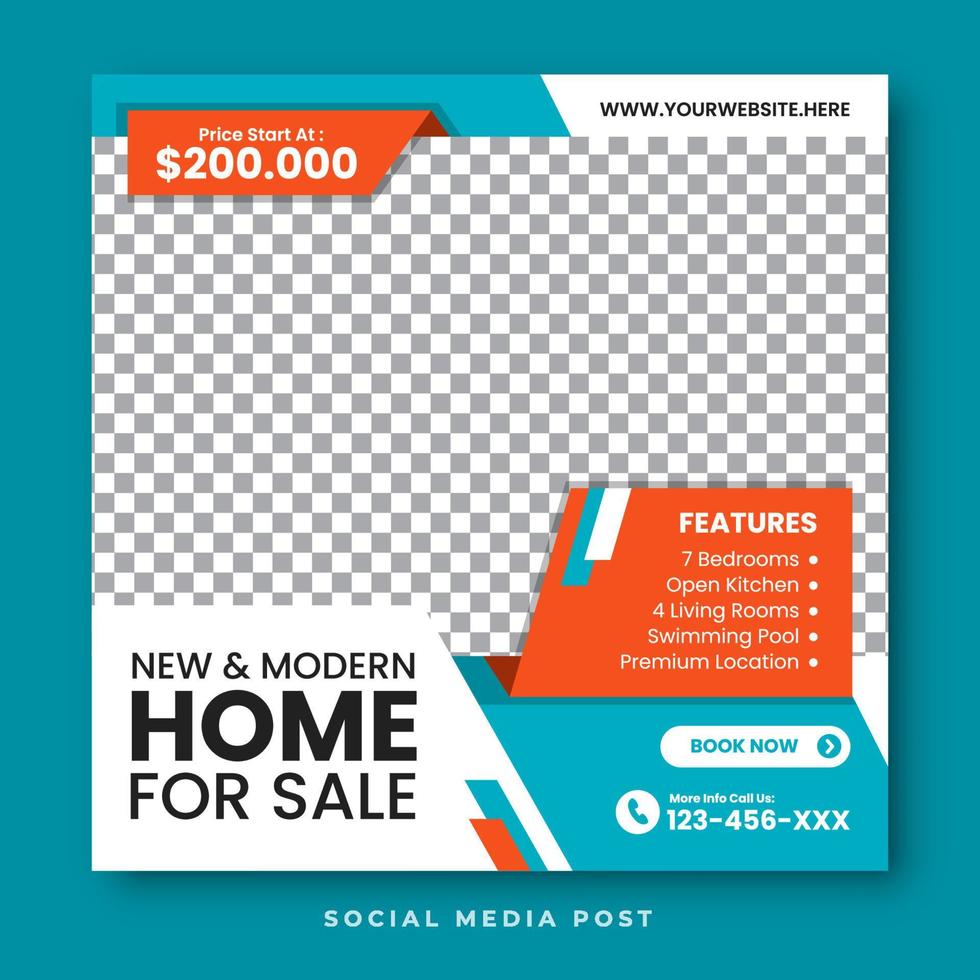 modern Hem försäljning social media mall design vektor