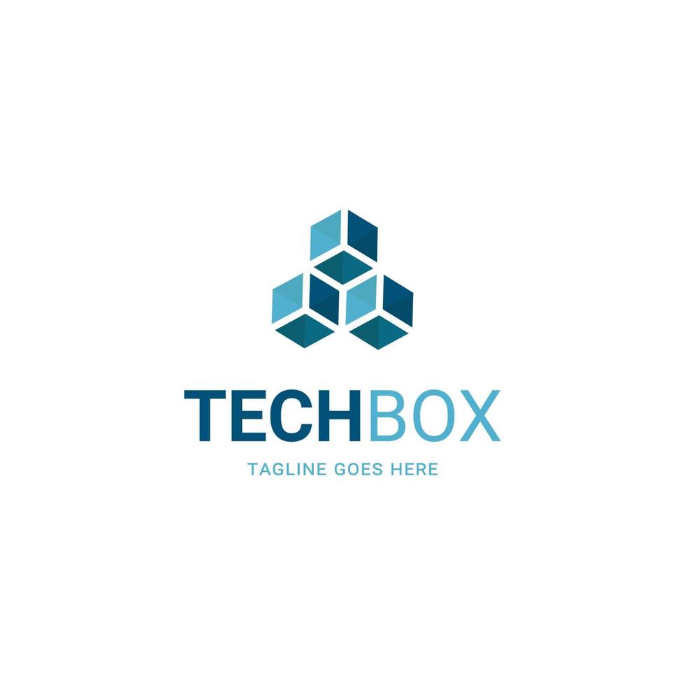 Tech-Box-Logo-Design-Vektor kostenlos vektor