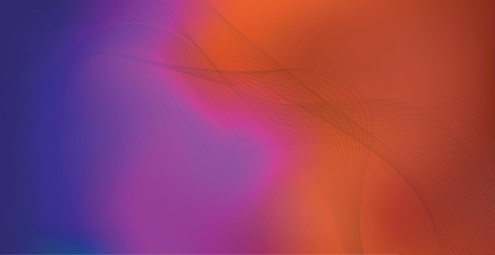 Panorama bunte abstrakte stilvolle Multi-Hintergrund mit Wellenlinien - Vektor