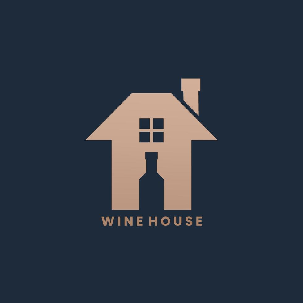 vin hus logotyp design vektor